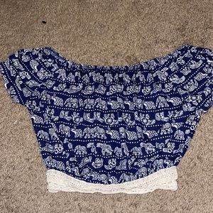 Elephant Design Crop Top